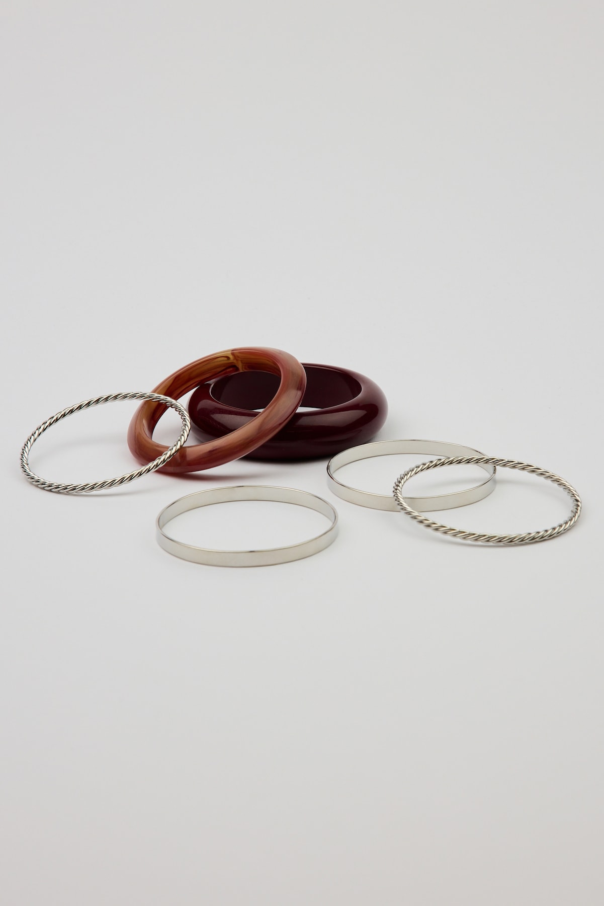 Set of 6 Resin & Clean Metal Bangles - Image 2