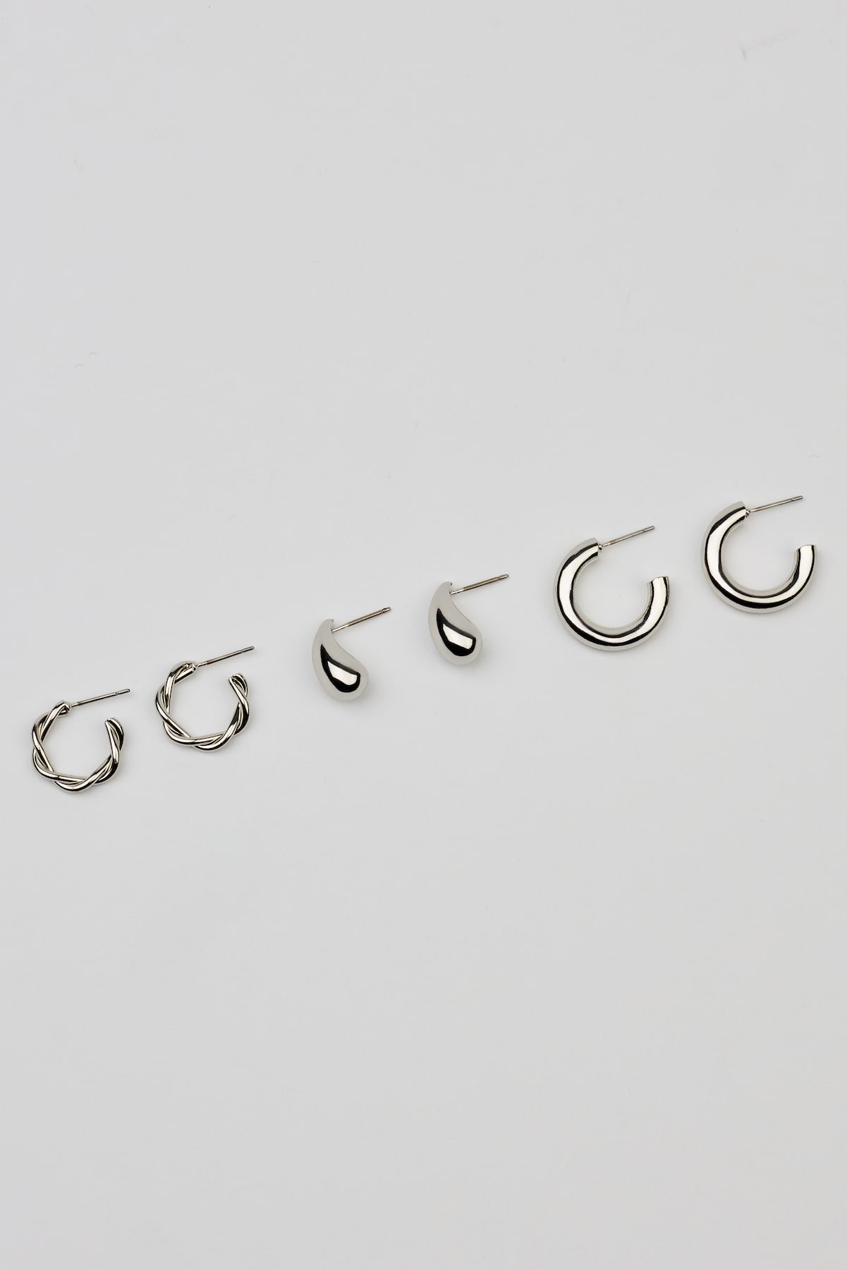 3 Pack of Twist Drop and Hoop Earrings - Image 3