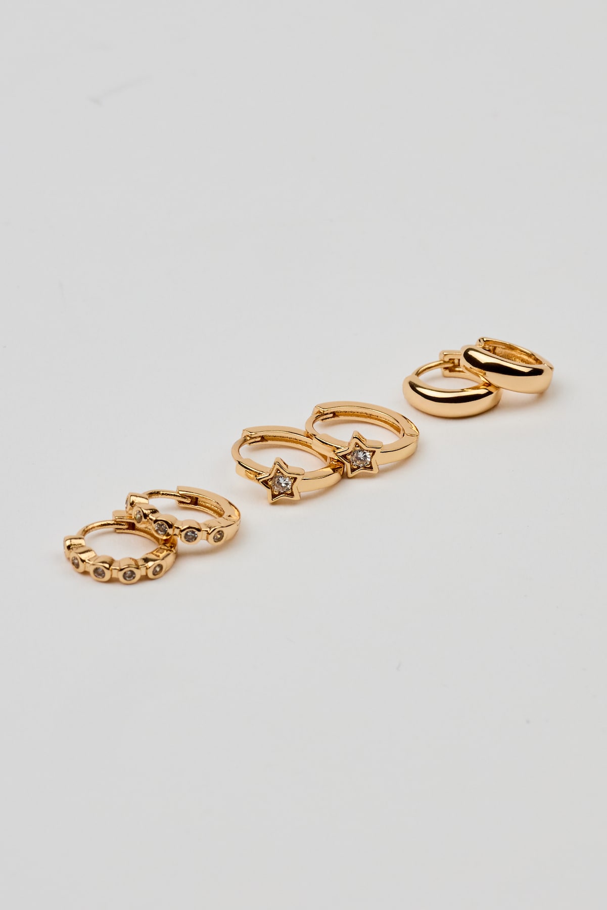 Alternative view of 3 Pack Mini Stars & Gem Hoop Earrings